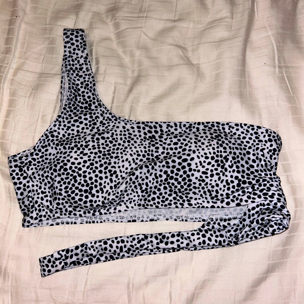 One shoulder Leopard Print Bikini Top